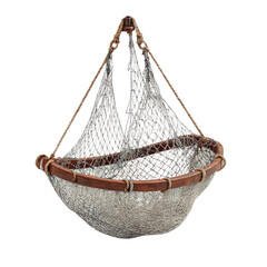 Obraz premium Antique Wooden Framed Fishing Net, Traditional