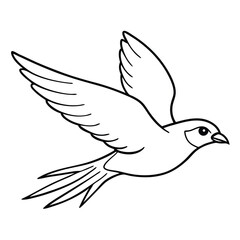 Obraz premium flying bird outline illustration