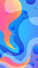 Abstract colorful wavy shapes and circles ideal for backgrounds, digital designs, advertising, prints, and artistic projects needing vibrant patterns.