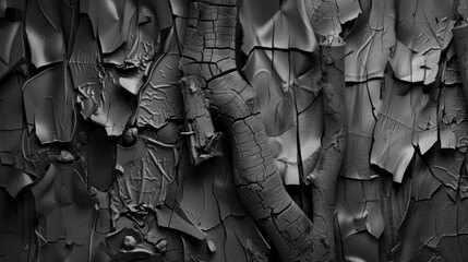Charcoal-blackened textures and scorched patterns form a high-contrast background for dramatic visuals