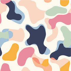 Abstract organic seamless pattern design background in pastel colours