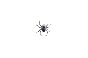 Black Widow Spider Illustration with Shiny Accents on Transparent Background