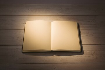 High angle view of open book on table