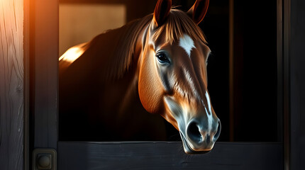 Close Up of American Quarter Horse at Rustic Farm