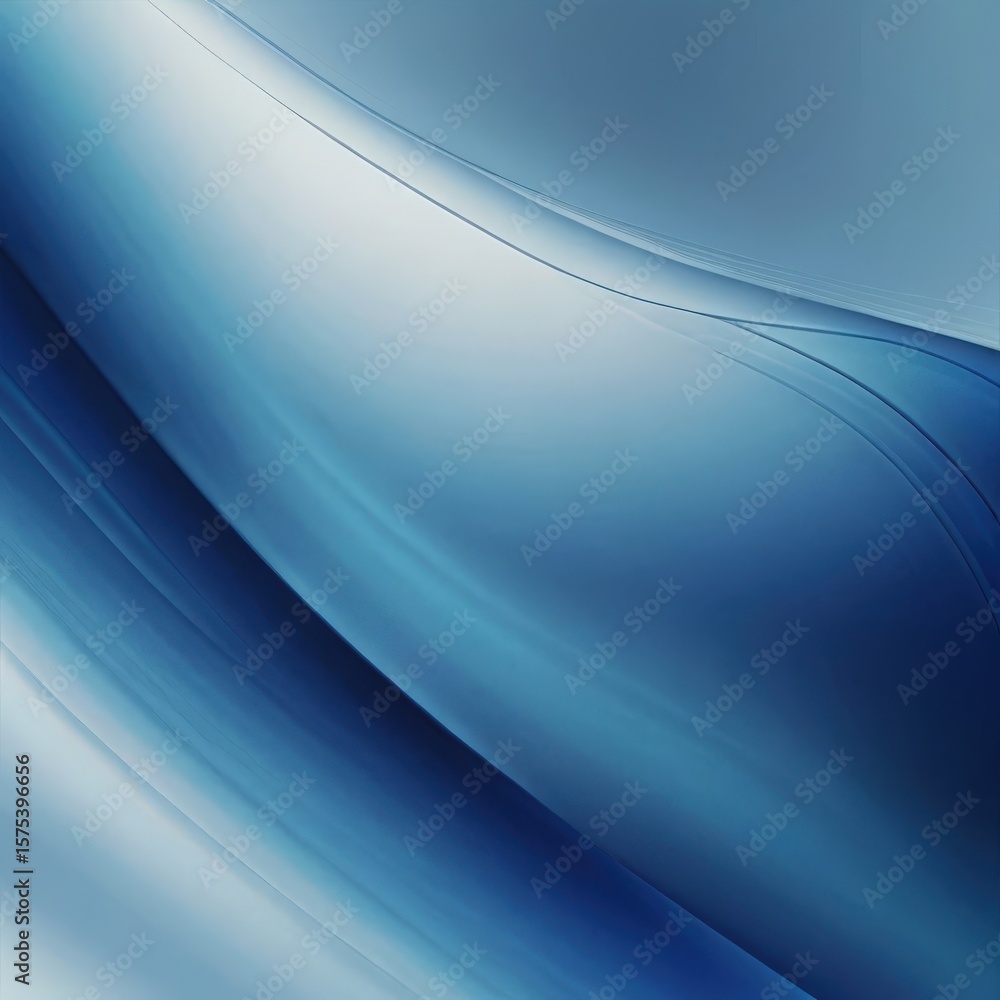 Poster fluid blue gradient image with dynamic sweeping curved lines lightness variation adds depth