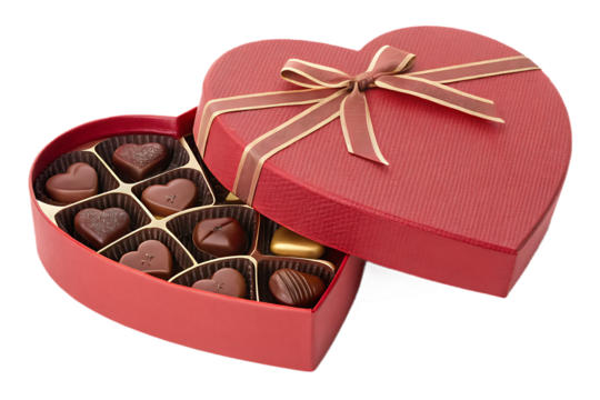heart shaped box with chocolates