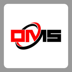 DMS logo. DMS letter. DMS letter logo design. Initials DMS logo linked with circle and uppercase monogram logo. Modern Red and Black Initials Logo for Corporate, DMS typography for technology,