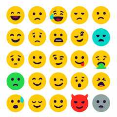 Obraz premium set of smiley faces