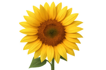 Fototapeta premium Vibrant sunflower blossoming with golden petals, transparent backdrop highlighting delicate botanical details