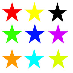 set of colorful stars