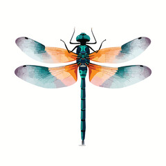 dragonfly isolated on white