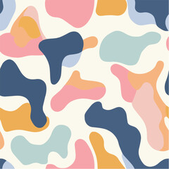 Abstract organic seamless pattern design background in pastel colours