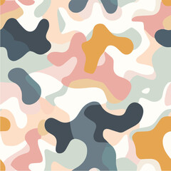Abstract organic seamless pattern design background in pastel colours