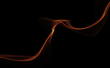 Dark abstract background with a glowing abstract waves