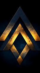 Abstract geometric design with golden and navy elements creating a modern image