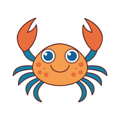 Cartoon Crab Waving Its Claws Cheerfully