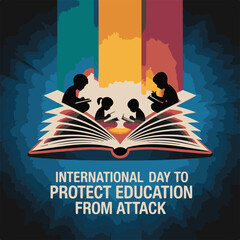 International Day to Protect Education from Attack Vector Illustration &ndash; Promoting Safe Learning Environments in Conflict Zones