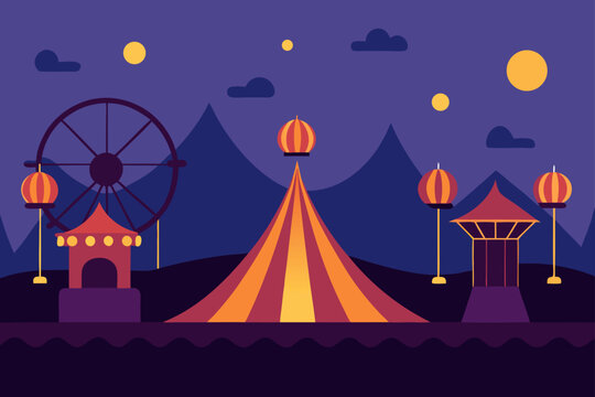 Eerie Carnival Ground with Abandoned Rides