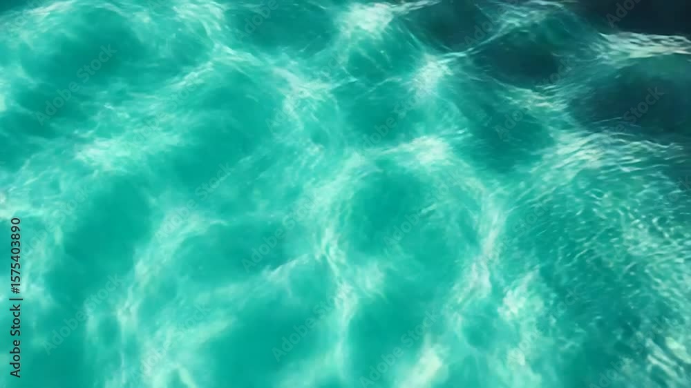 Poster sunlight reflecting and creating beautiful patterns on turquoise water surface