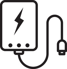 power bank outline icon for your web design, logo, UI. illustration
