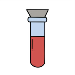 Vector illustration of a test tube, blood sample tube icon