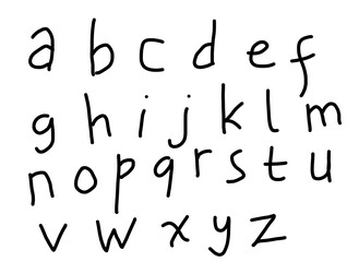 Hand Drawn Lowercase Alphabet Vector Font – Cute and Playful Handwriting Letters for Kids Learning and DIY Design Projects