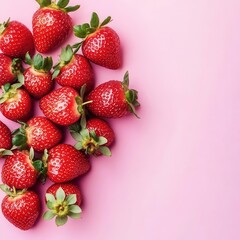 Fresh Strawberries on Pink Background Adds a Sweet Touch to Summer Fruit Delights