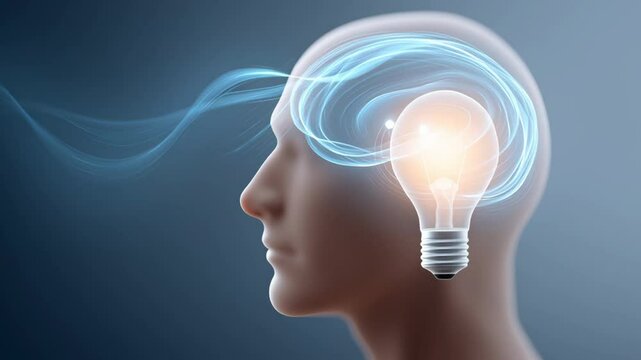 A person who loves thinking differently, with creative ideas and a glowing light bulb, symbolizing innovation and unique mindset.