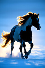 American Paint Horse in Winter