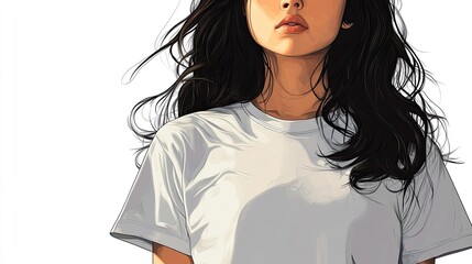 Plain white t-shirt mockup in PNG format with transparent background for customizable designs.