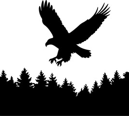 Obraz premium eagle flying in the forest