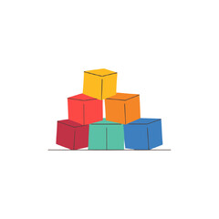 3d render of a stack of cubes
