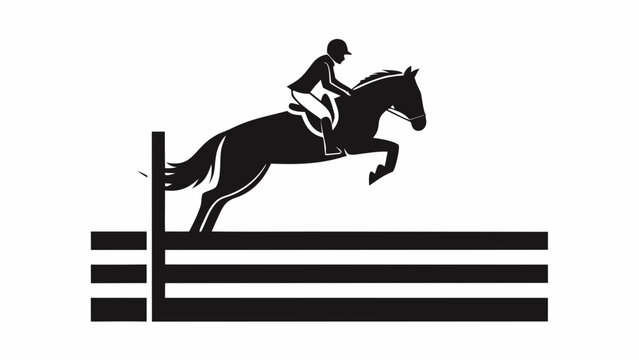  Horse Jumping Silhouette with Rider &ndash; Equestrian Vector Clipart Design