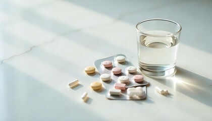 Pills and Blister Packs on Marble – Minimal Healthcare Scene in Soft Light

Clean Medical Flat Lay – Pills & Blister Packs on Marble Surface

Healthcare Essentials – Blister Packs and Tablets on White
