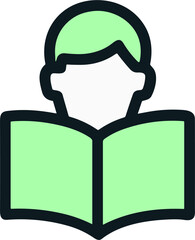 Student Reading Icon for Literacy Development
