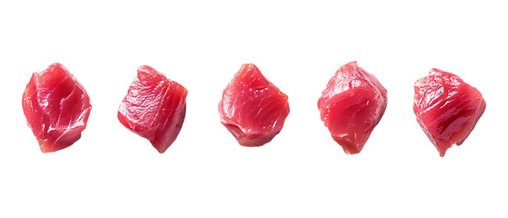 Pack Collection Premium Tuna Cubes Culinary Perfection RestaurantQuality Seafood set against transparent background