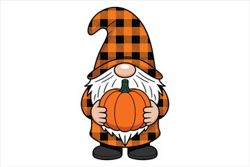 Halloween gnome with a pumpkin bundle