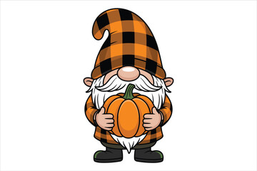 Halloween gnome with a pumpkin bundle
