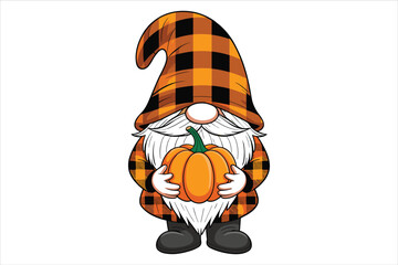 Halloween gnome with a pumpkin bundle