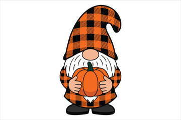 Halloween gnome with a pumpkin bundle