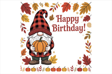 Halloween gnome with a pumpkin bundle