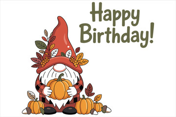 Halloween gnome with a pumpkin bundle