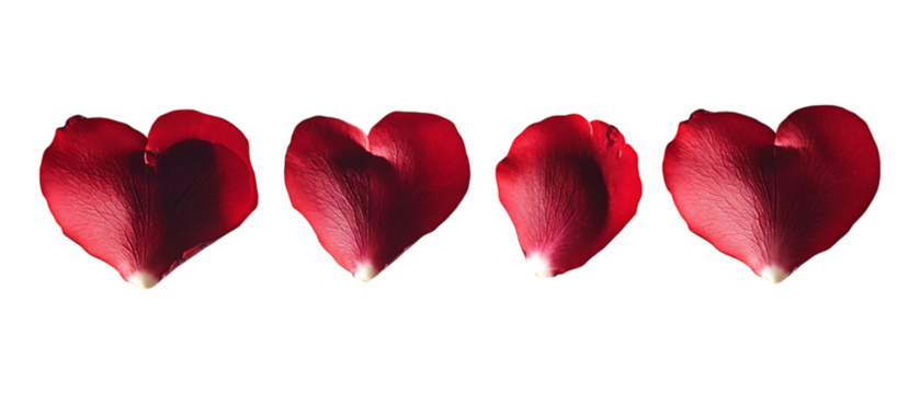 Pack Collection Romantic Red Heart Shapes Watercolor Design for Valentines Day set against transparent background