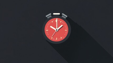 Flat design alarm clock icon