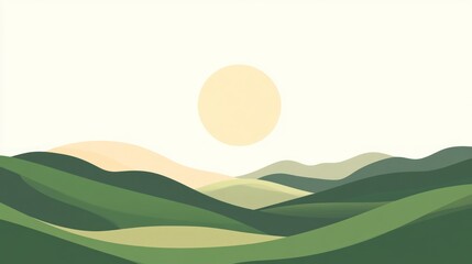 Gentle hills under a pale sun