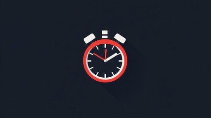 Flat stopwatch icon on dark background