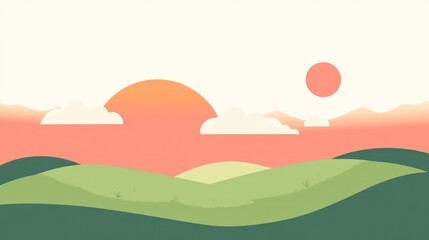 Pastel sunset landscape