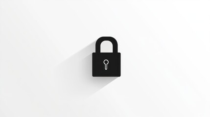 Simple black padlock icon on a light gray background