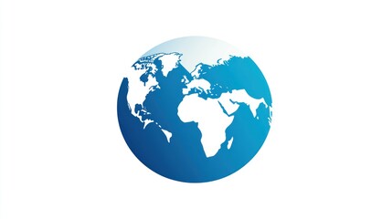 Simple graphic of a blue and white globe
