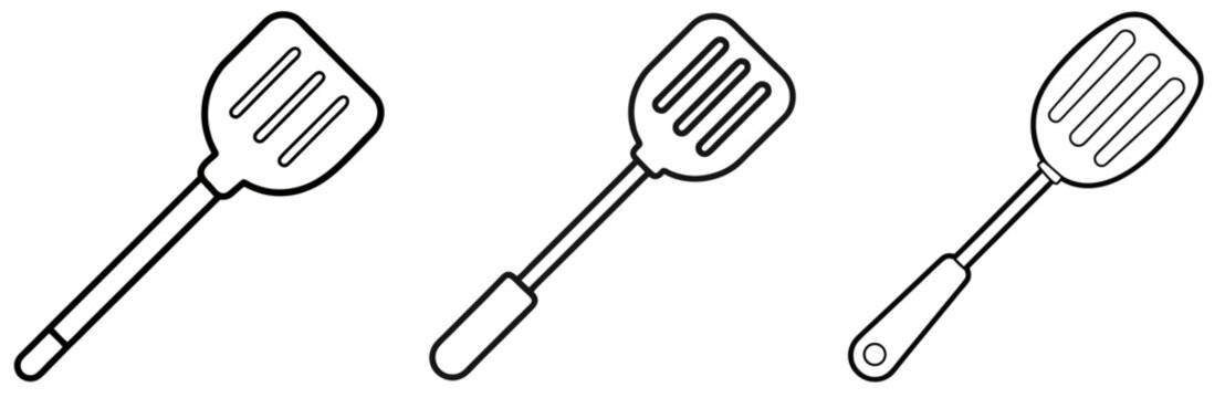 Spatula Coloring Book Page Outline Design